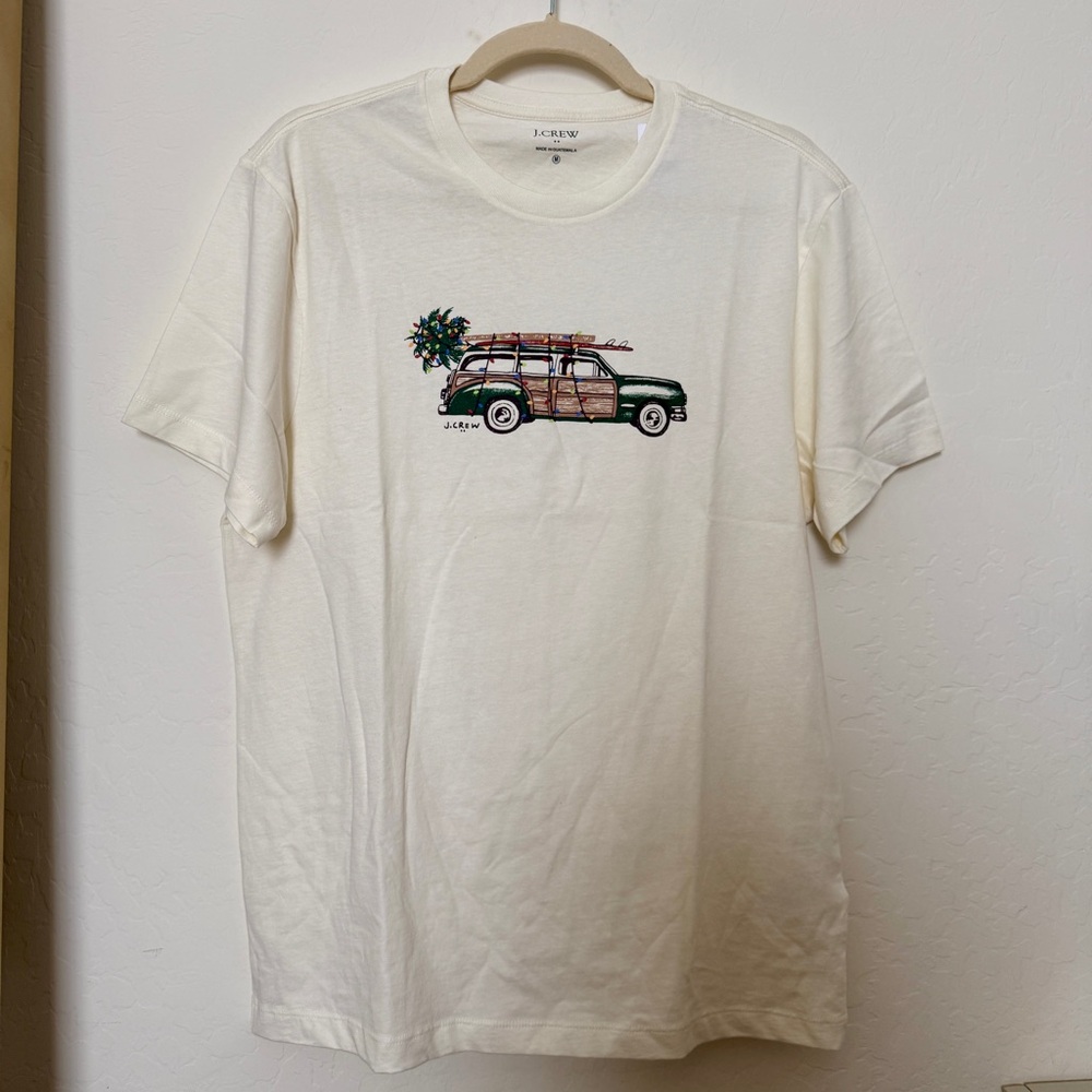 J. Crew Off-White Christmas Tee